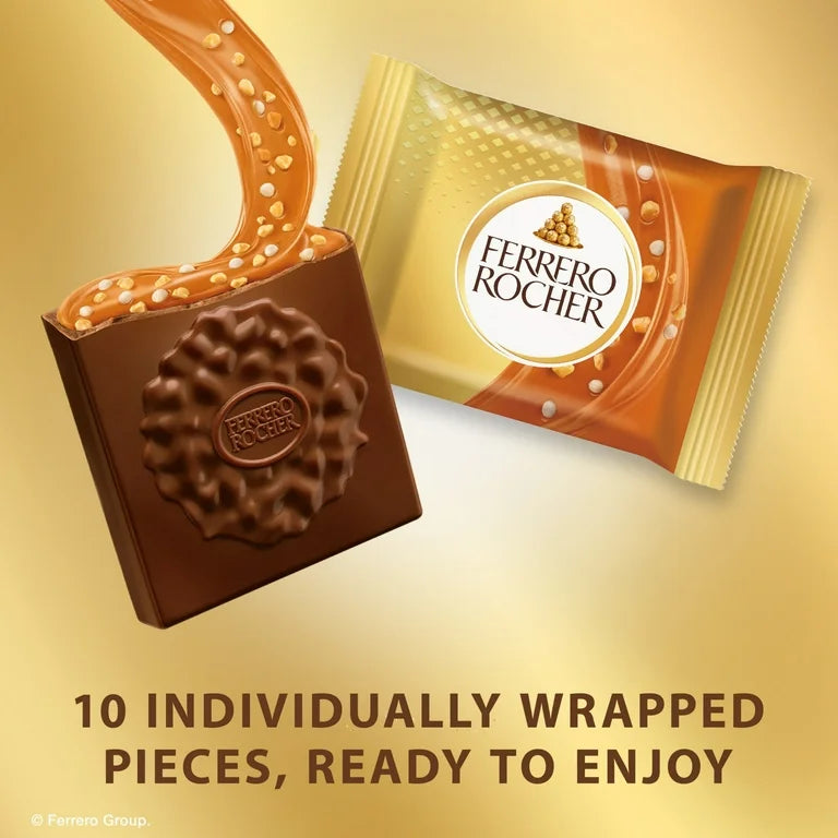 Chocolates Rellenos Ferrero Rocher Premium Caramelo + Avellanas x10 Unidades - 104g