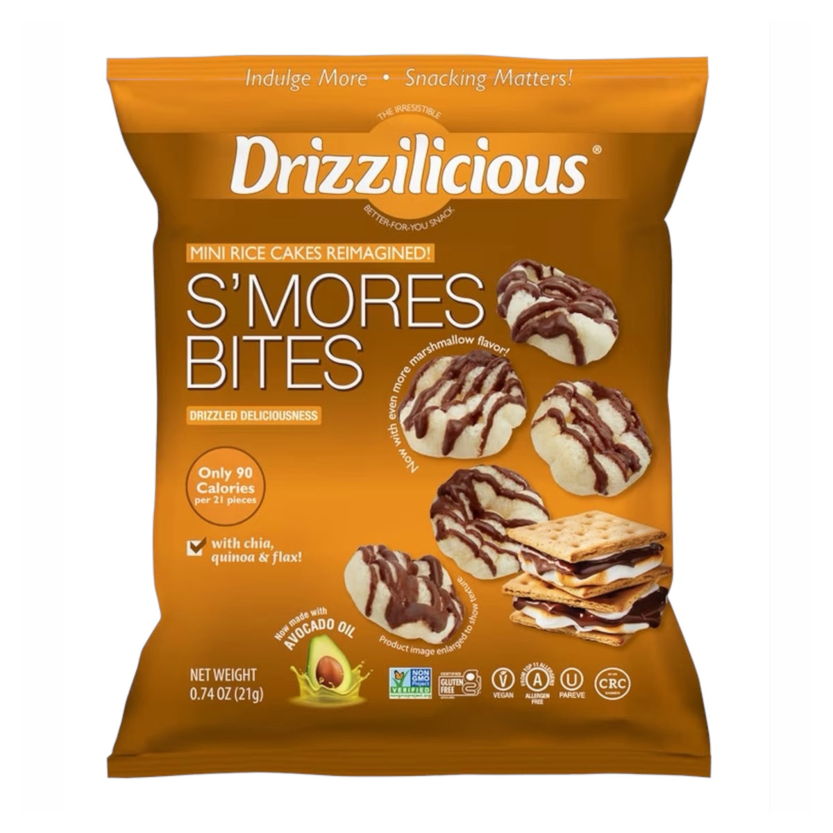 Mini Pasteles Arroz Drizzilicious S’Mores Bites 21g