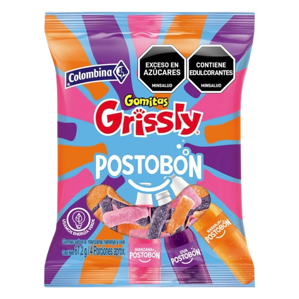 Gomitas Grissly x Postobón Manzana, Naranja & Uva 67g
