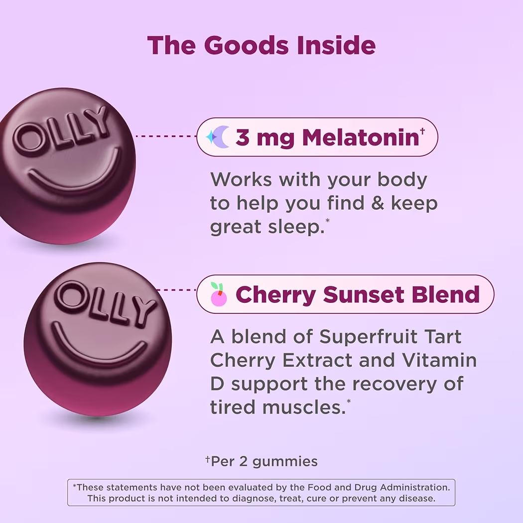 MUSCLE RECOVERY: Gomitas Olly Berry Rested Sleep x40 Unidades