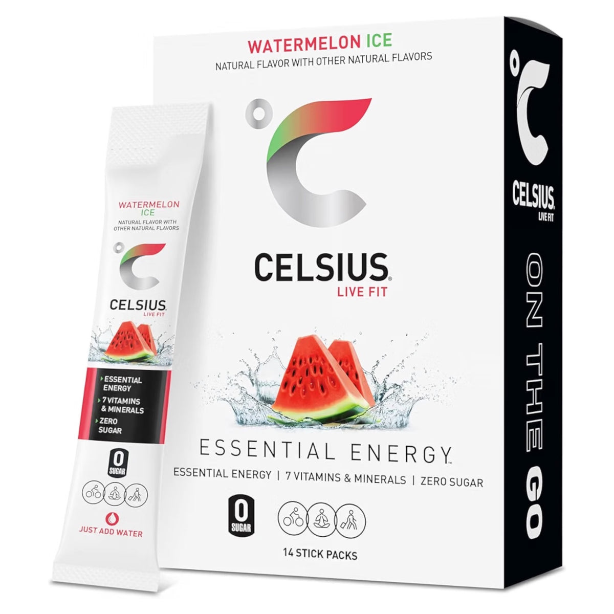 Barras Polvo Celsius Essential Energy Sin Azúcar Watermelon Ice x14 Unidades