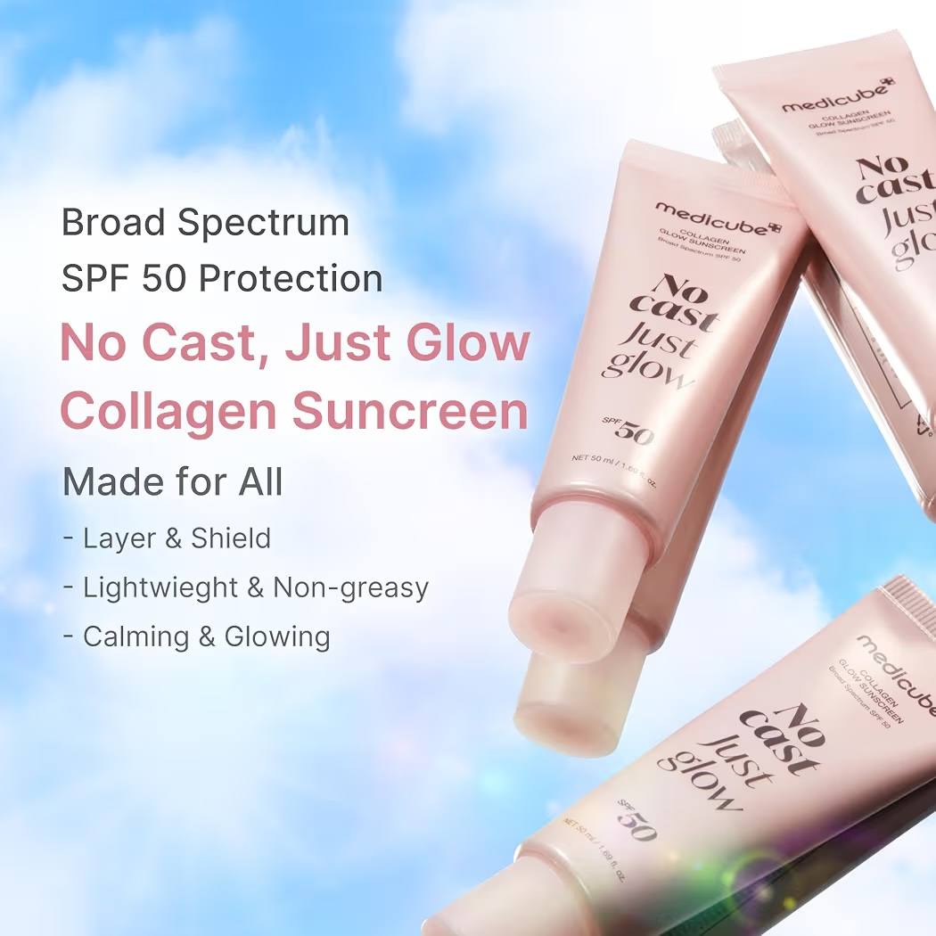 Protector Solar Medicube No Cast Just Glow Collagen SPF 50 Hidratante 50 mL