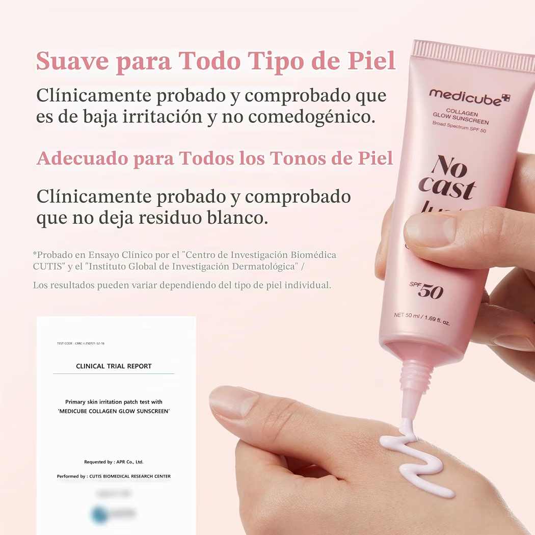 Protector Solar Medicube No Cast Just Glow Collagen SPF 50 Hidratante 50 mL