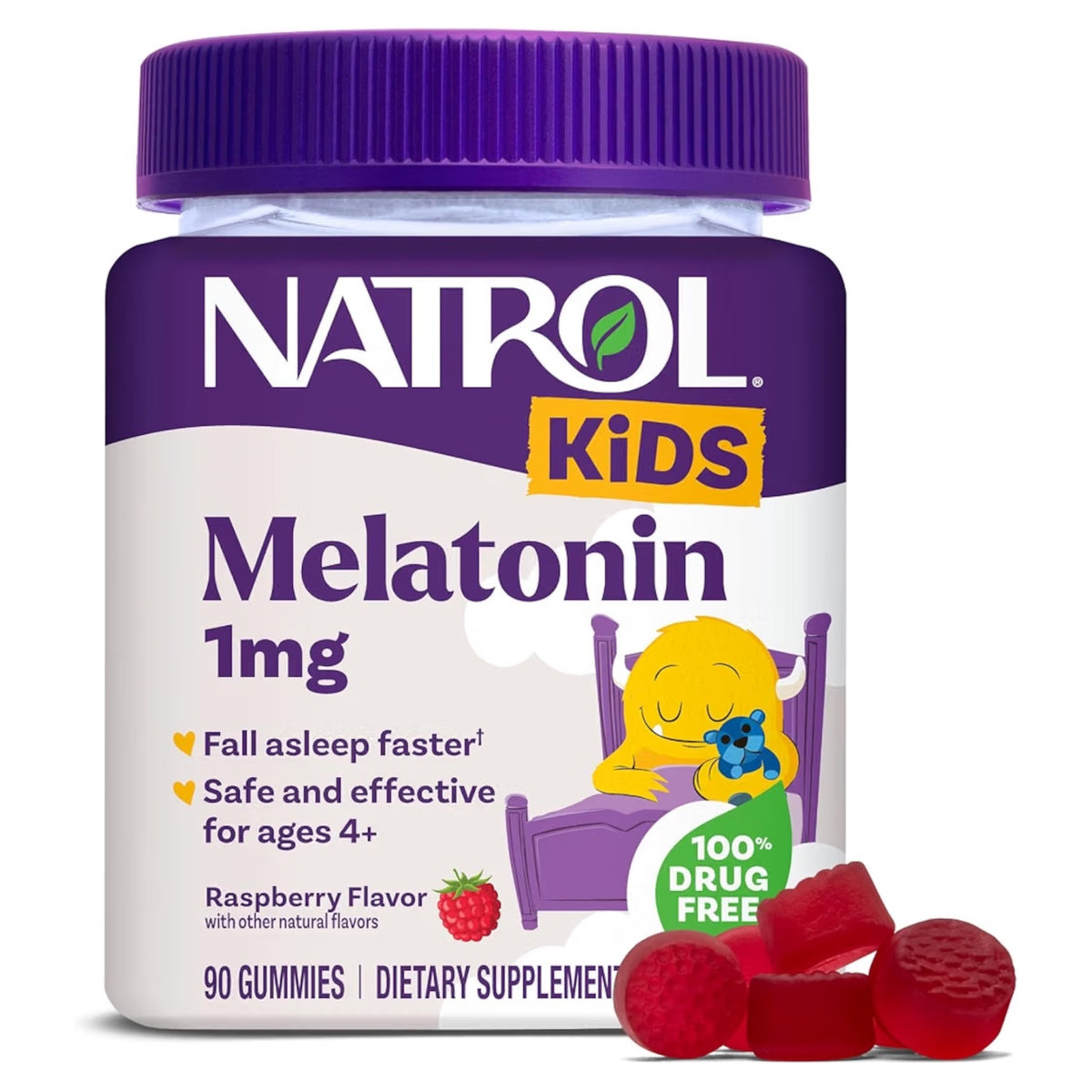 MELATONIN KIDS: Gomitas Natrol Kids Apoyo Sueño 1mg Frambuesa x90 Unidades