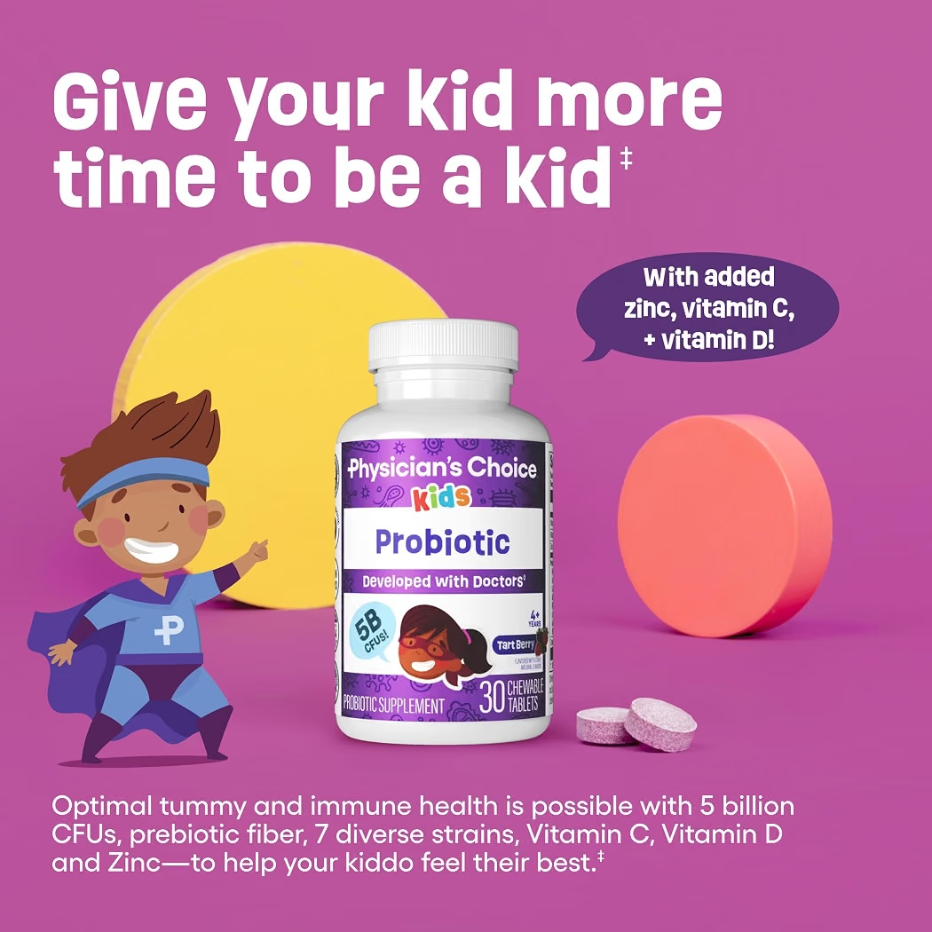 PROBIOTIC KIDS: Pastillas Masticables Physician’s Choice Tart Berry Kids Probiotic x30 Unidades