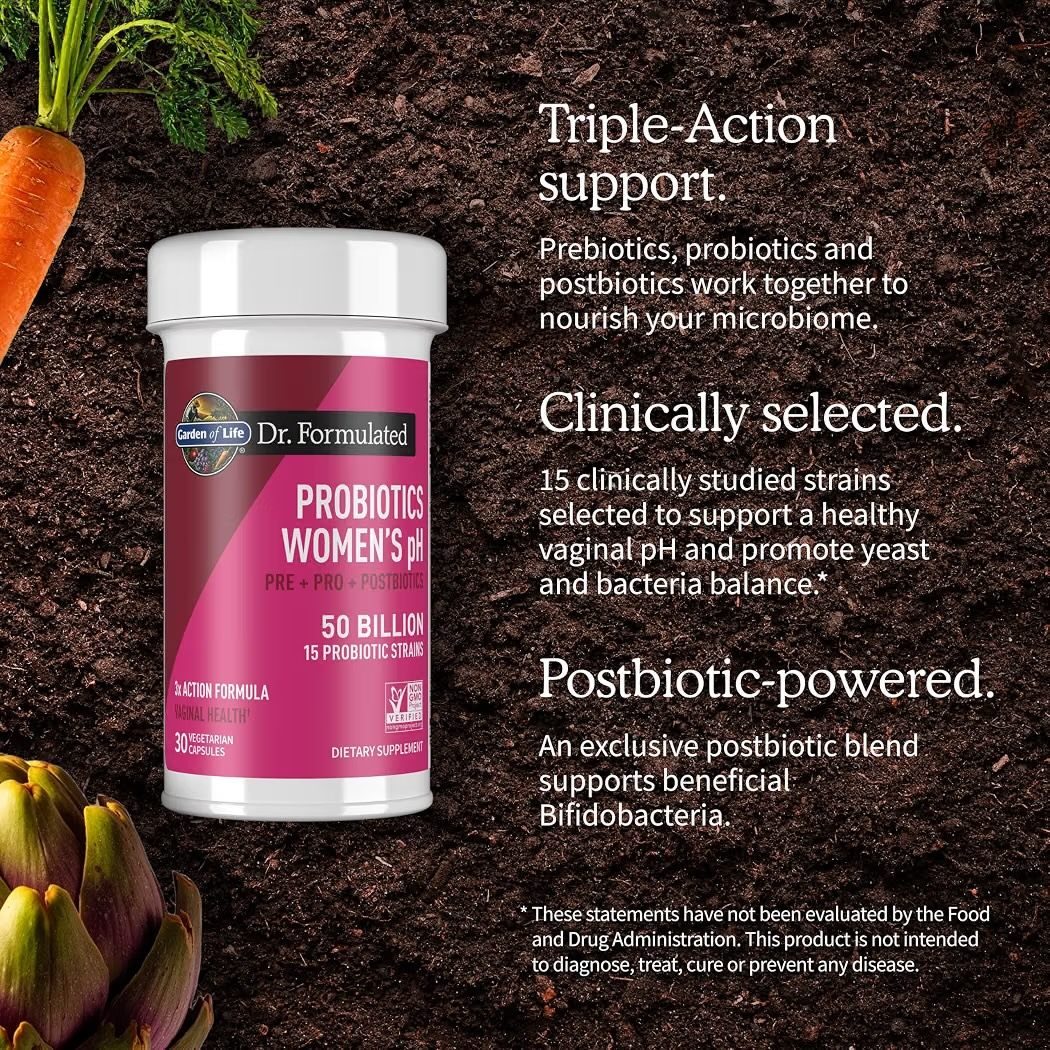 PROBIOTICS: Cápsulas Vegetarianas Garden of Life Dr. Formulated Probiotics Women’s pH x30 Unidades