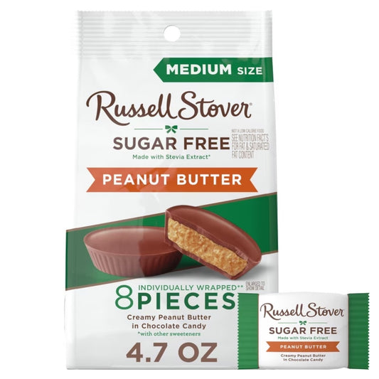 Caramelos Russell Stover Chocolate Relleno Mantequilla de Maní 133g
