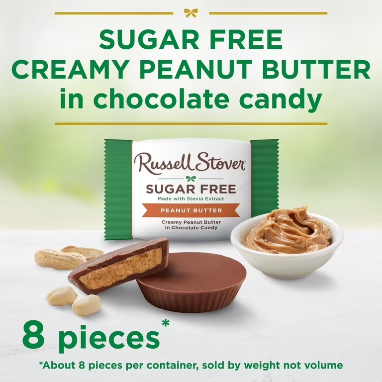 Caramelos Russell Stover Chocolate Relleno Mantequilla de Maní 133g