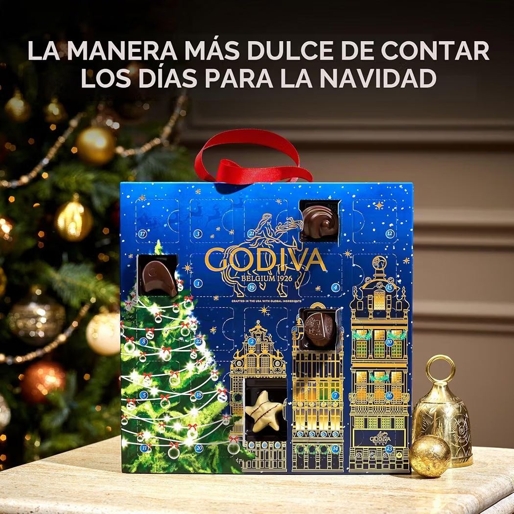 NAVIDAD: Calendario de Adviento Chocolates Godiva Belgium 1926 - 270g
