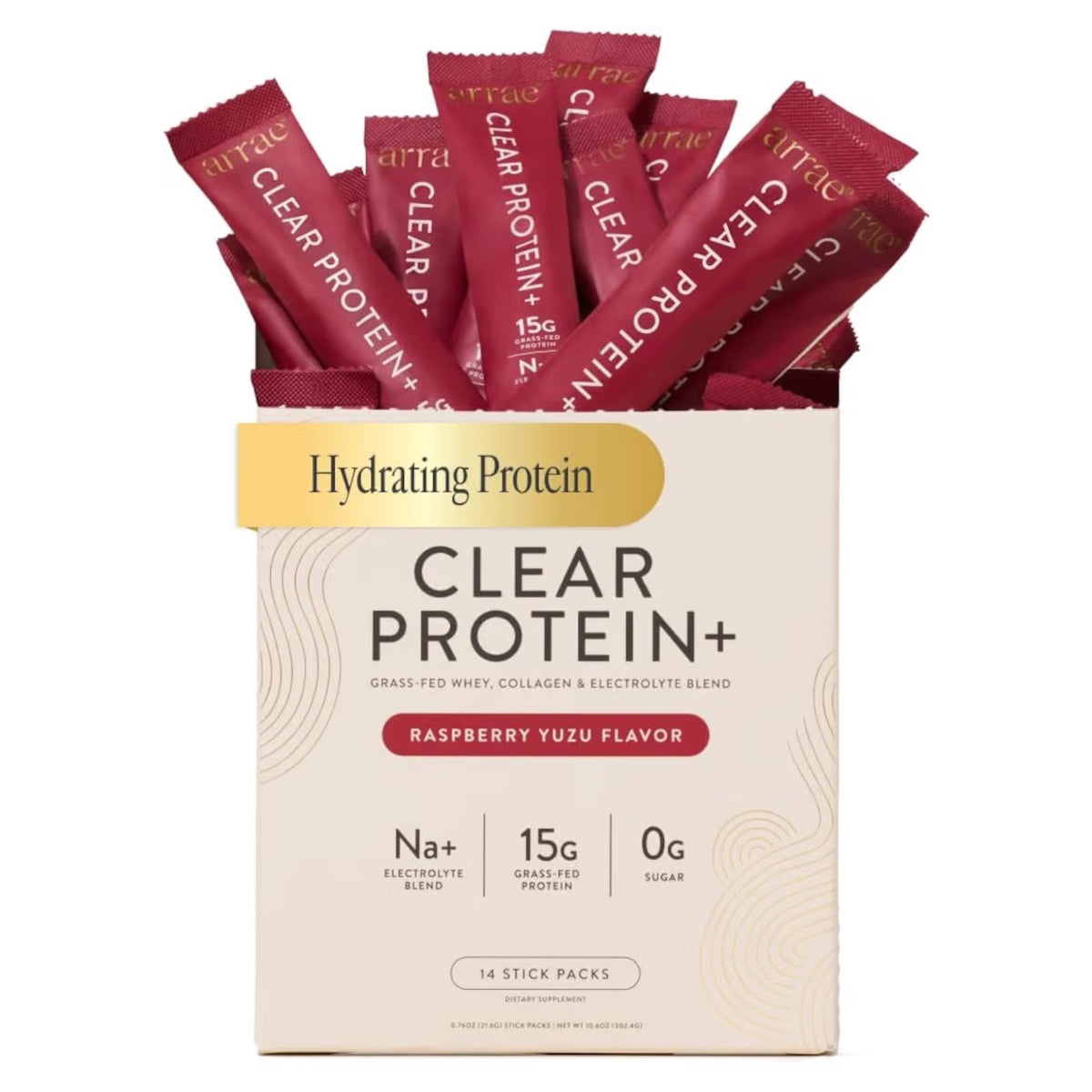 Polvo para Bebida Arrae Clear Protein Hydrating Raspberry Yuzu Pack x14 Unidades
