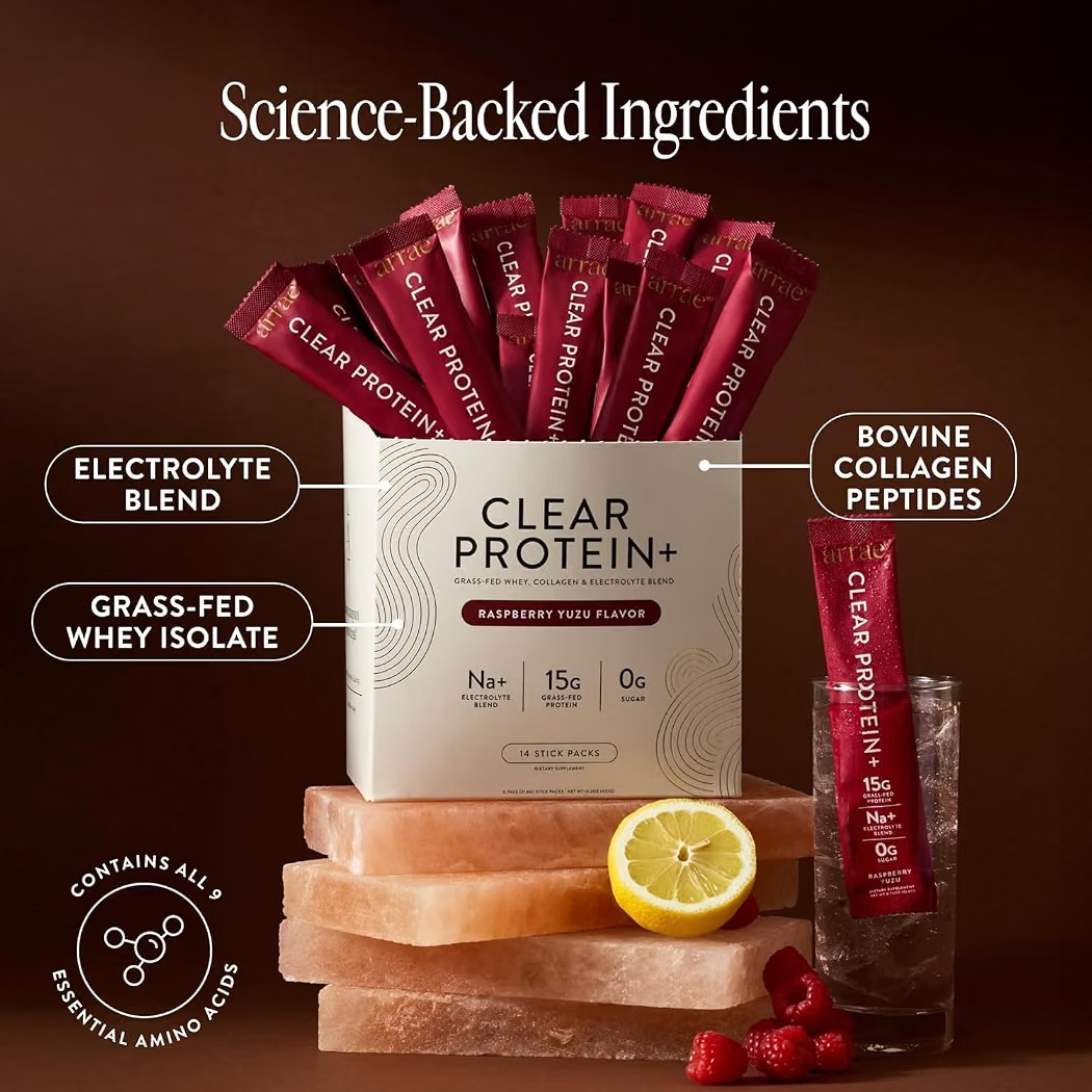 Polvo para Bebida Arrae Clear Protein Hydrating Raspberry Yuzu Pack x14 Unidades