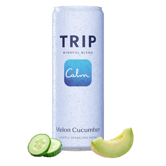 CALM: Bebida Seltzer Trip Mindful Blend Melon Cucumber 355 mL