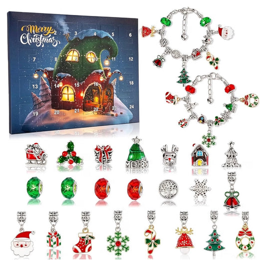NAVIDAD: Calendario de Adviento Niñas 4-16 Años Pulsera + Dijes 24 Days