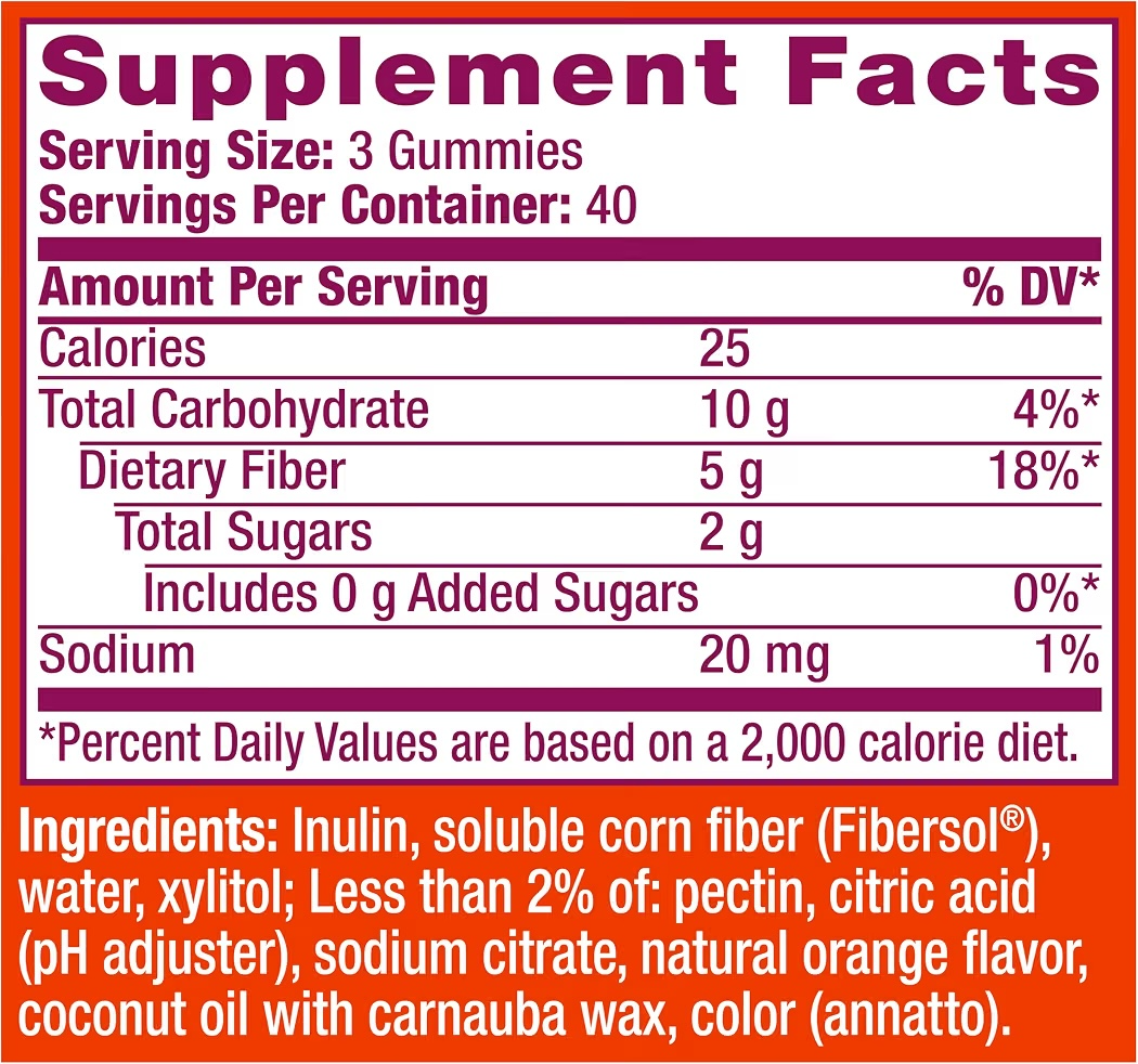 FIBRA: Gomitas Metamucil Fiber Gummies No Sugar Added x120 Unidades