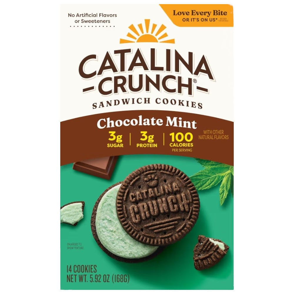 Galletas de Proteína Catalina Crunch Rellenas Chocolate & Menta x14 Unidades - 168g