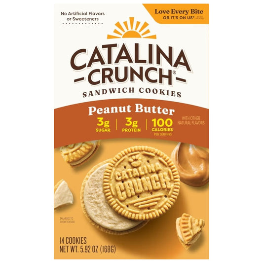 Galletas de Proteína Catalina Crunch Rellenas Mantequilla de Maní x14 Unidades - 168g