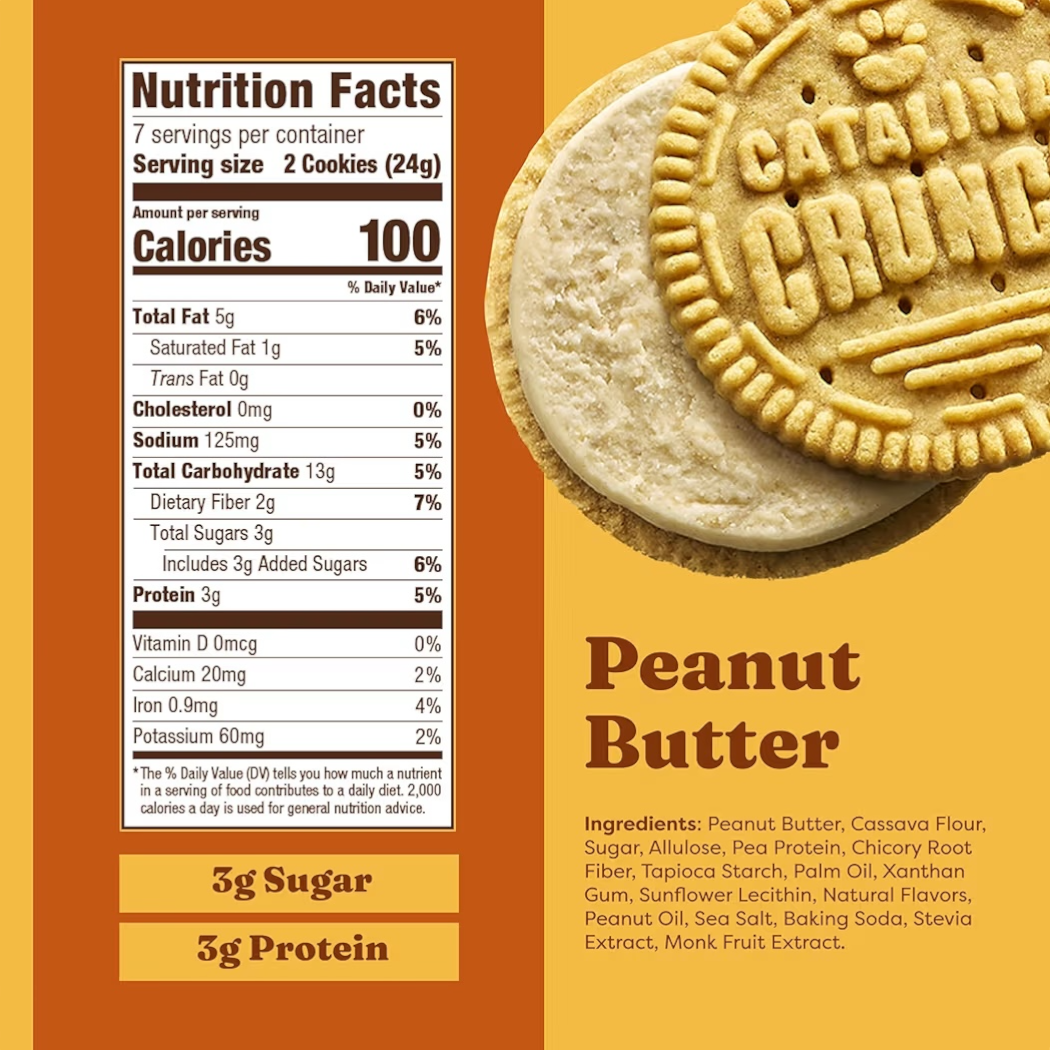 Galletas de Proteína Catalina Crunch Rellenas Mantequilla de Maní x14 Unidades - 168g