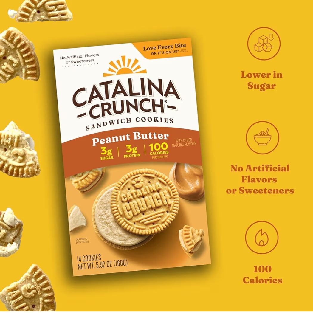 Galletas de Proteína Catalina Crunch Rellenas Mantequilla de Maní x14 Unidades - 168g