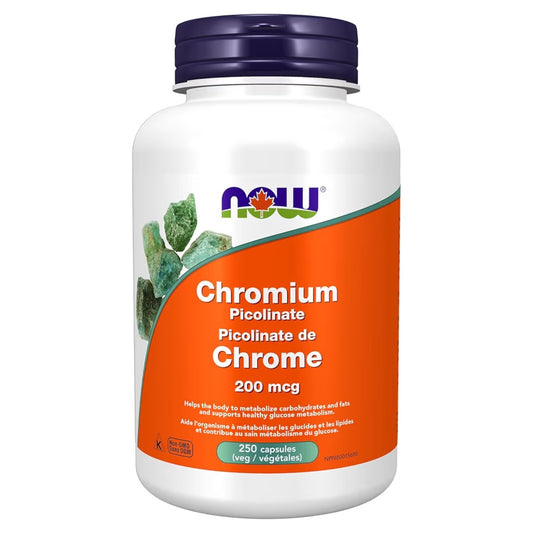 Cápsulas Veganas Now Chromium Picolinate 200 mcg x250 Unidades