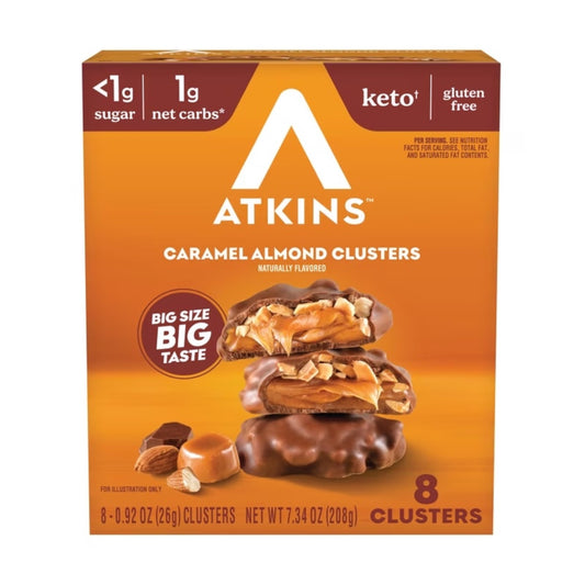Chocolates Atkins Caramel Almond Clusters x8 Unidades - 208g