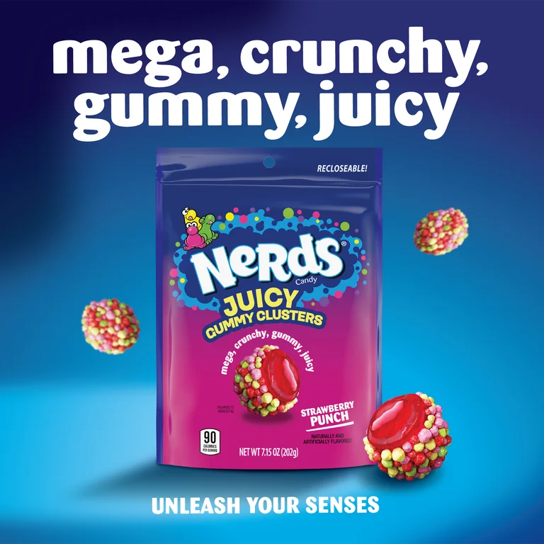 Nerds Juicy Gummy Clusters Strawberry Punch Gomitas Grande 202g