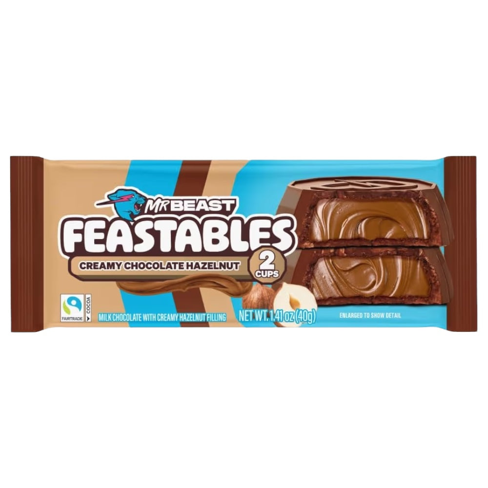 Chocolate Feastables Mr Beast Creamy Chocolate + Avellanas Cups x2 - 40g