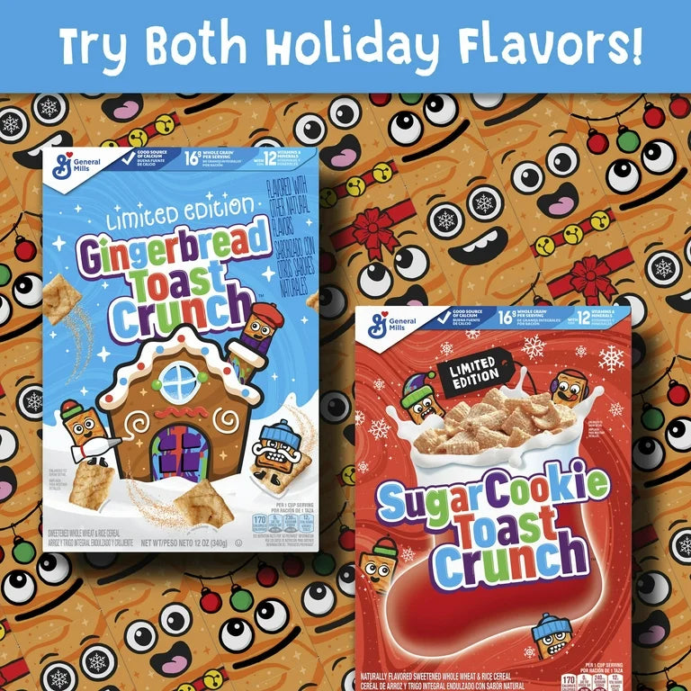 NAVIDAD: Cereal Gingerbread Toast Crunch Tamaño Grande 340g