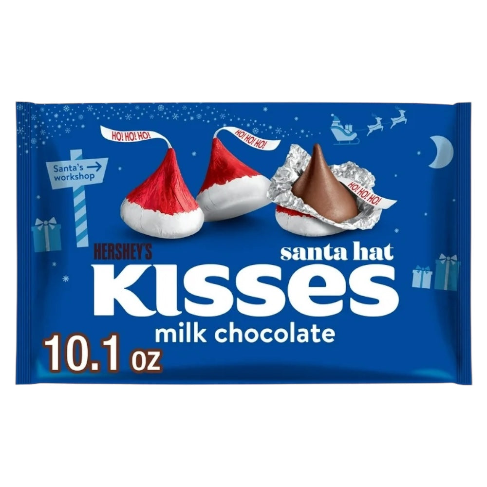 NAVIDAD: Hershey’s Kisses Santa Hat Milk Chocolate Tamaño Grande 286g
