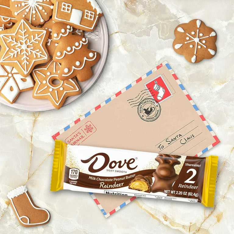 NAVIDAD: Chocolates Dove Peanut Butter Reindeer 62g