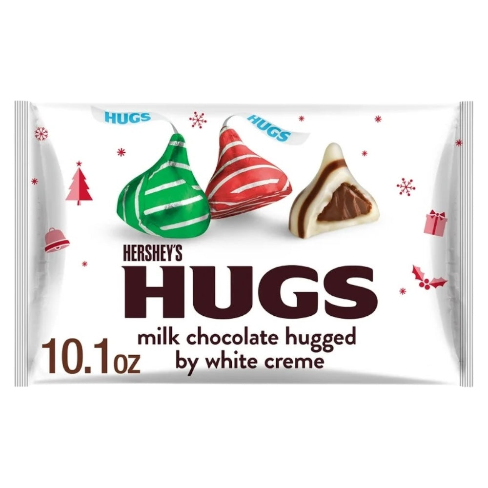 NAVIDAD: Chocolates Hershey’s Kisses Hugs Milk Chocolate & White Creme Tamaño Grande 286g
