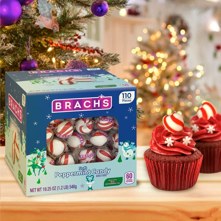 NAVIDAD: Caramelos Menta Suaves Brach’s Soft Peppermint Candy x110 Unidades - 550g