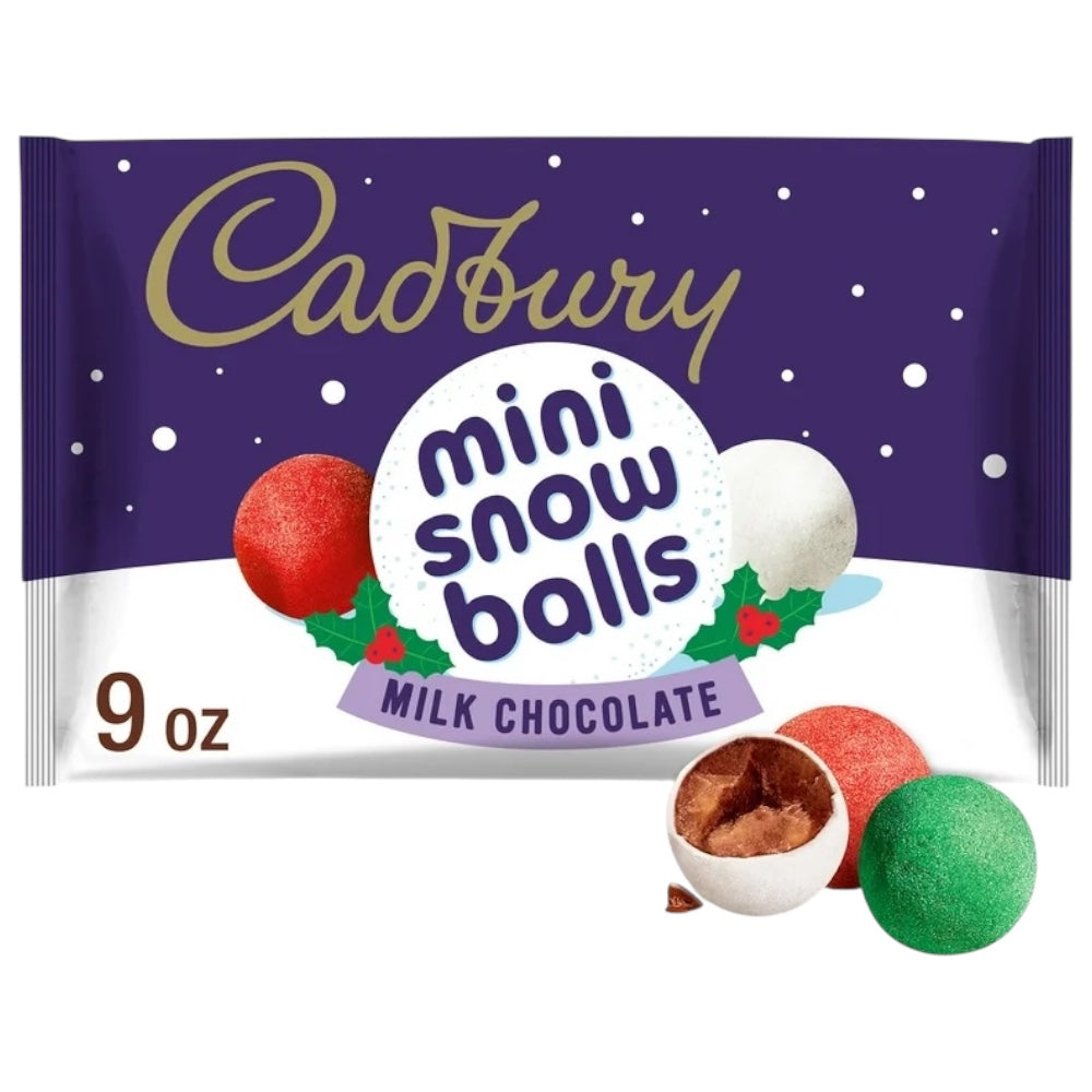 NAVIDAD: Chocolates Cadbury Mini Snow Balls Milk Chocolate Tamaño Grande 255g