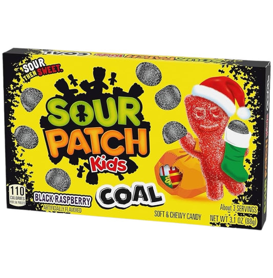 NAVIDAD: Gomitas Sour Patch Kids Coal Black Raspberry 88g