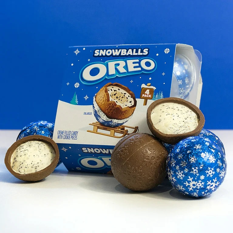 NAVIDAD: Oreo Snowballs Rellenas Crema & Galleta x4 Unidades - 112g
