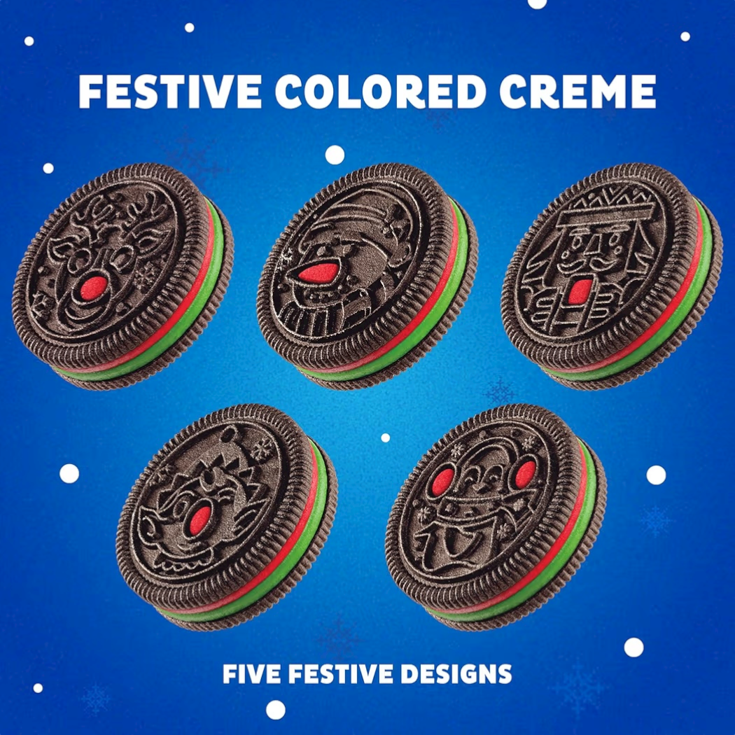 NAVIDAD: Galletas Oreo Festive Colored Creme x14 Unidades - 202g