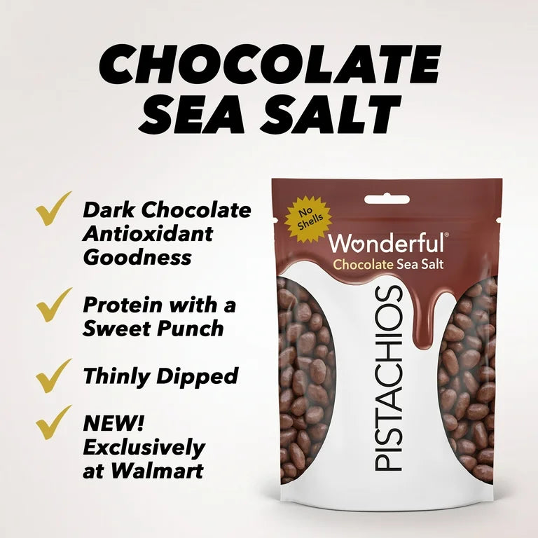 Pistachos Wonderful Chocolate Sea Salt No Shells 113g