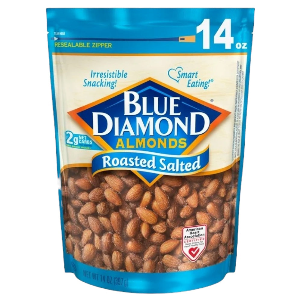 Almendras Tostadas Blue Diamond Roasted Salted Tamaño Grande 397g