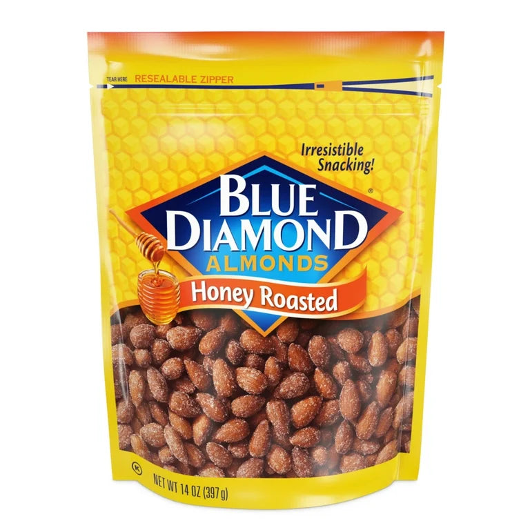 Almendras Tostadas Blue Diamond Honey Roasted Tamaño Grande 397g