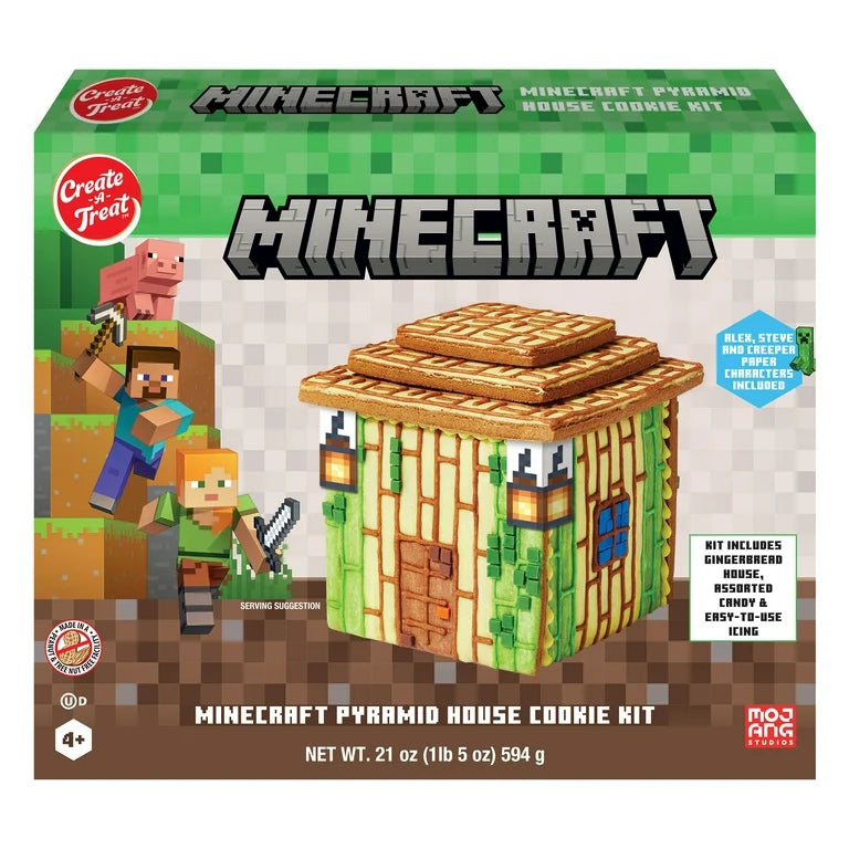 NAVIDAD: Cookie Kit Casa Navideña Gingerbead Minecraft Tamaño Grande 594g