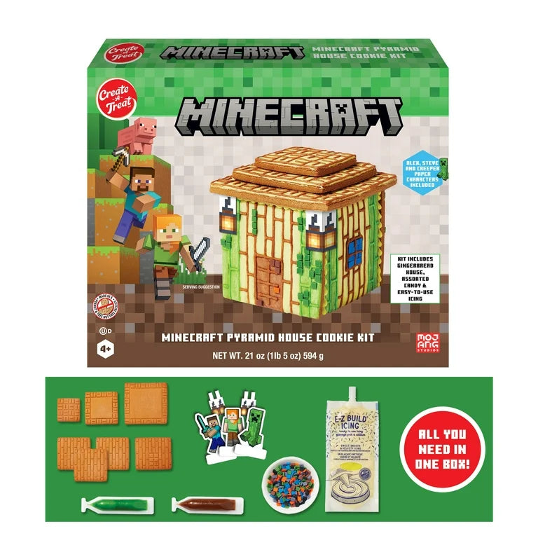 NAVIDAD: Cookie Kit Casa Navideña Gingerbead Minecraft Tamaño Grande 594g