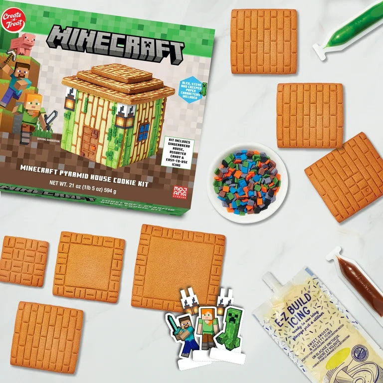 NAVIDAD: Cookie Kit Casa Navideña Gingerbead Minecraft Tamaño Grande 594g