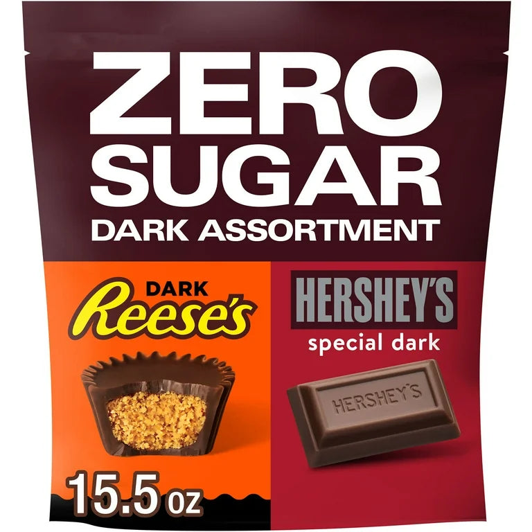 Paquete Surtido Hershey’s Special Dark + Reese’s Dark Sin Azúcar Tamaño Grande 439g