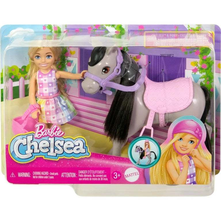 Muñeca Barbie Chelsea + Caballo + Accesorios