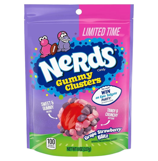 EDICIÓN LIMITADA: Nerds Gummy Clusters Grape Strawberry Blitz Tamaño Grande 227g