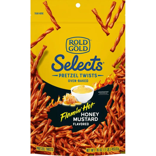 Pretzels Rold Gold Selects Horneados Flamin’ Hot Miel Mostaza 453g