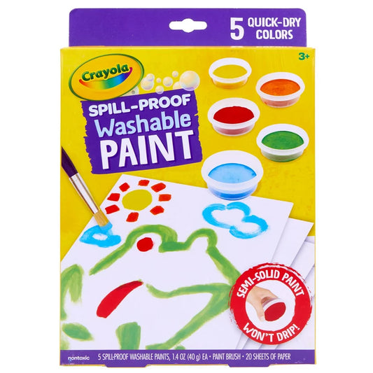Pintura Lavable a Prueba de Derrames Crayola Spill-Proof Washable Paint + Accesorios