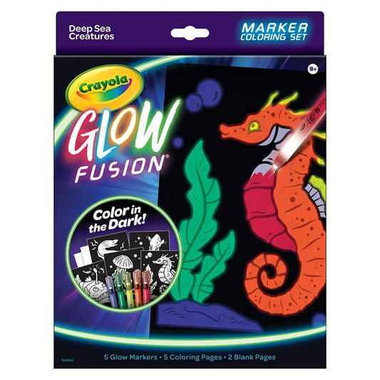 Marcadores Crayola Brilla en la Oscuridad Glow Fusion + Accesorios