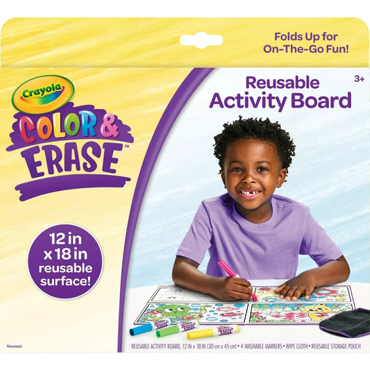 Tablero de Actividades Crayola Colorea y Borra Reusable Color and Erase + Accesorios