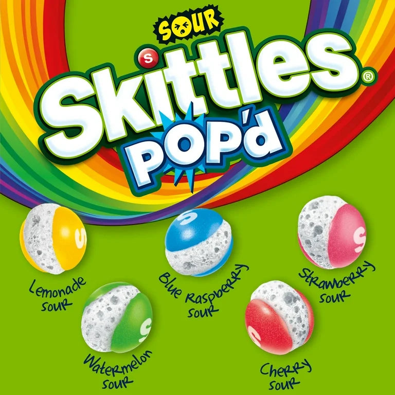 Skittles POP’d Sour Tamaño Grande 155g