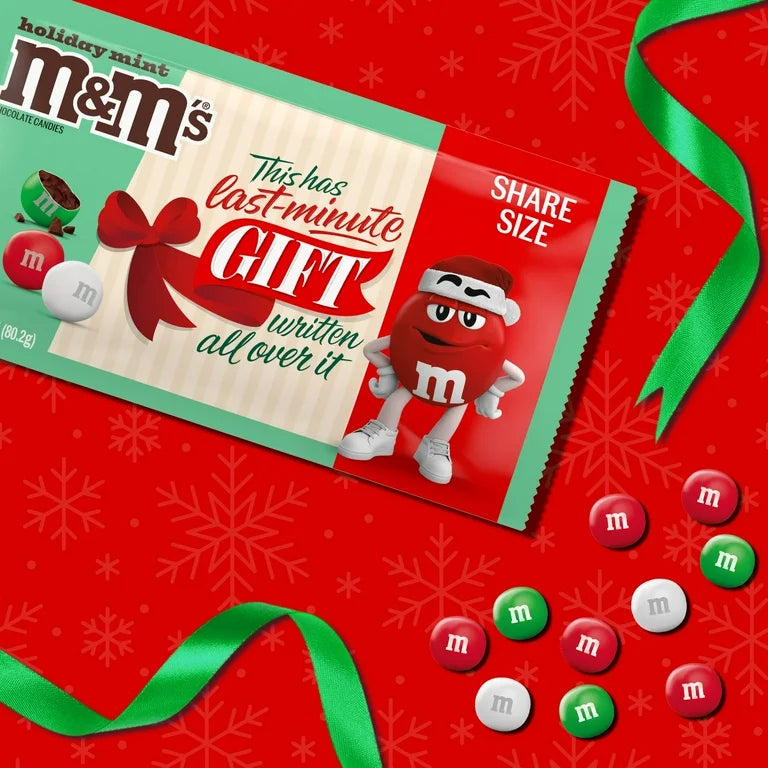 NAVIDAD: M&M’S Menta Regalo Tamaño Grande 80g